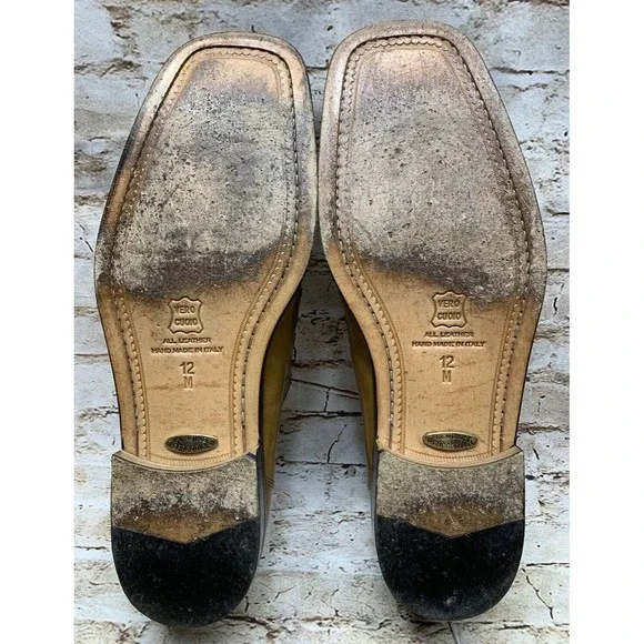 Belvedere Florence Men’s Genuine Crocodile Sand Brown Dress Shoes Size 12M